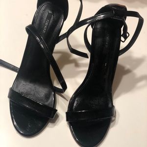 Ankle strap black heels